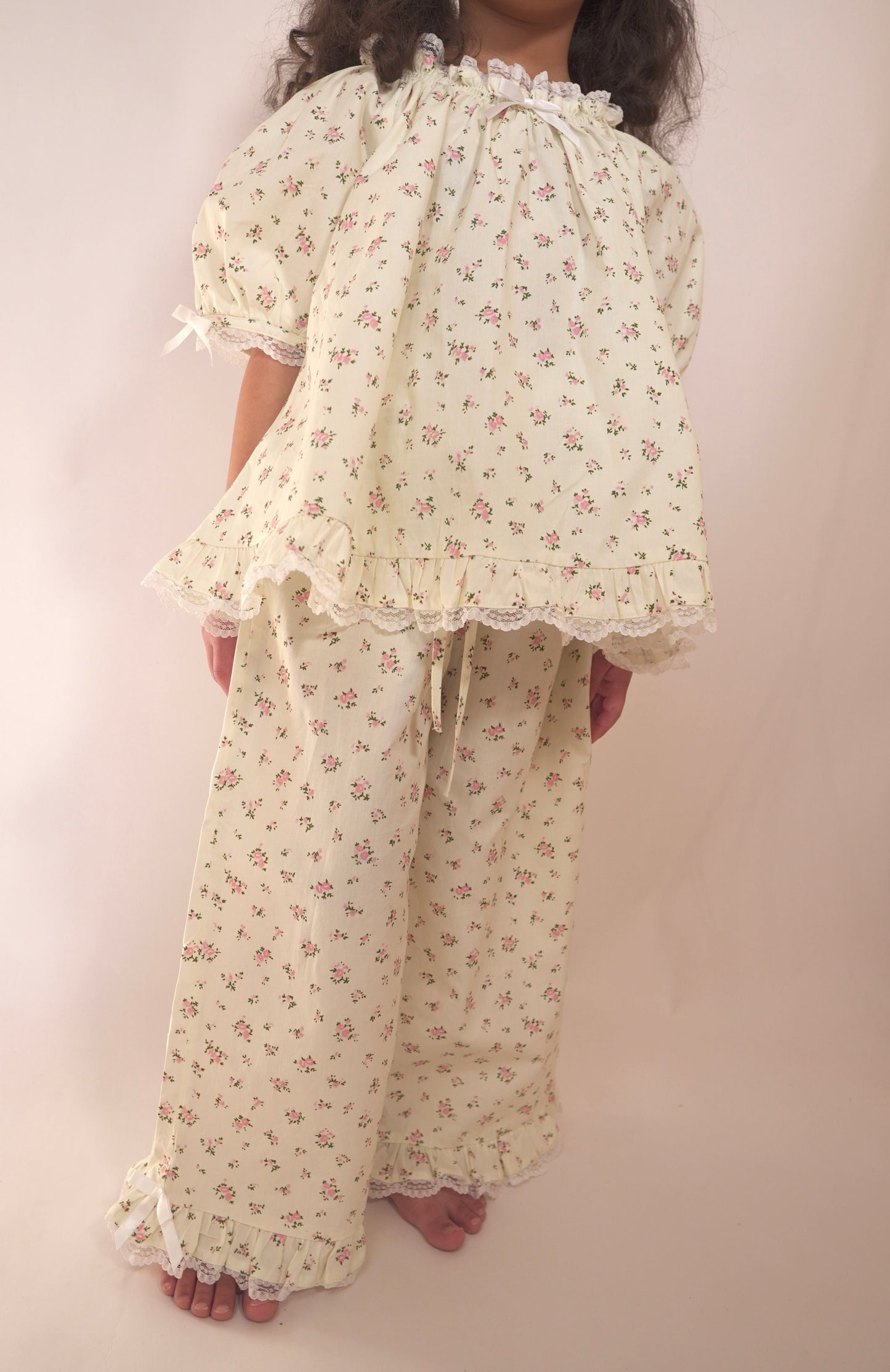 The Rosette Long Pants Set - Girls